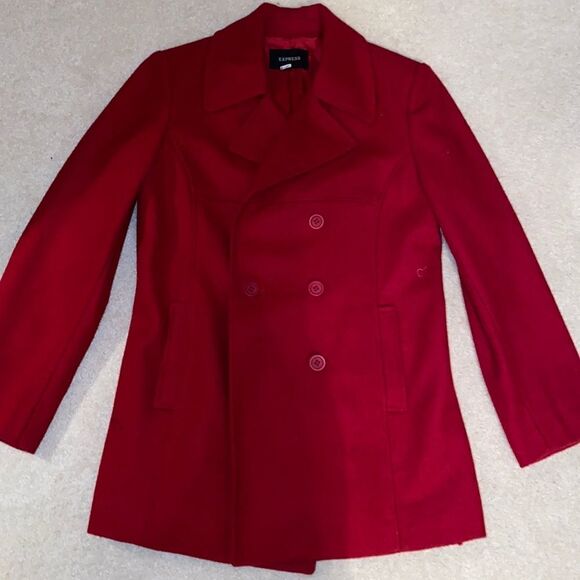 Express Wool Ruby Pea Coat! - Picture 16 of 16